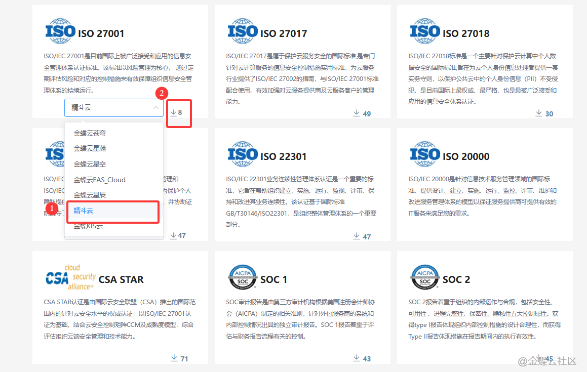 金蝶ISO27001信息安全认证证书