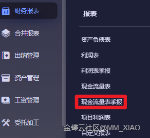 金蝶AI星辰财务云新功能：支持新民非会计制度，现金流量表季报一键生成