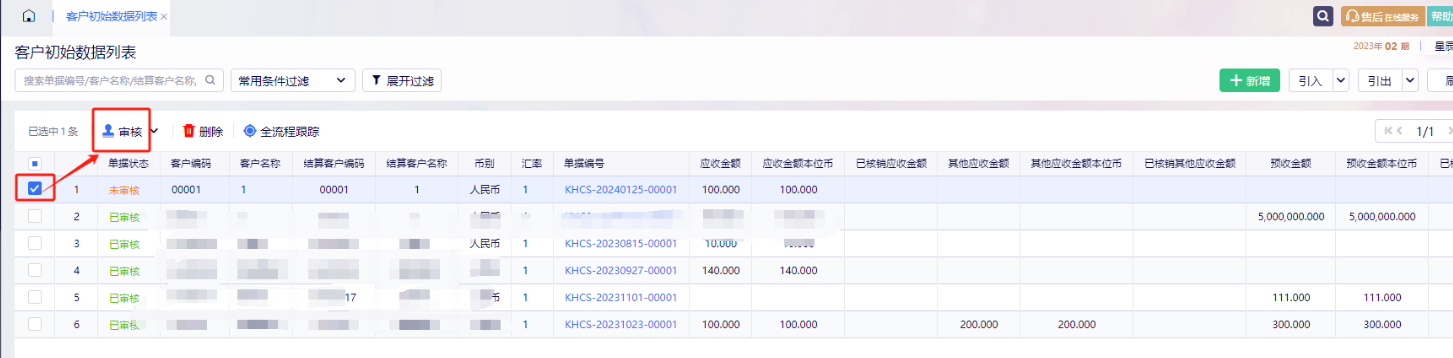 客户初始数据审核